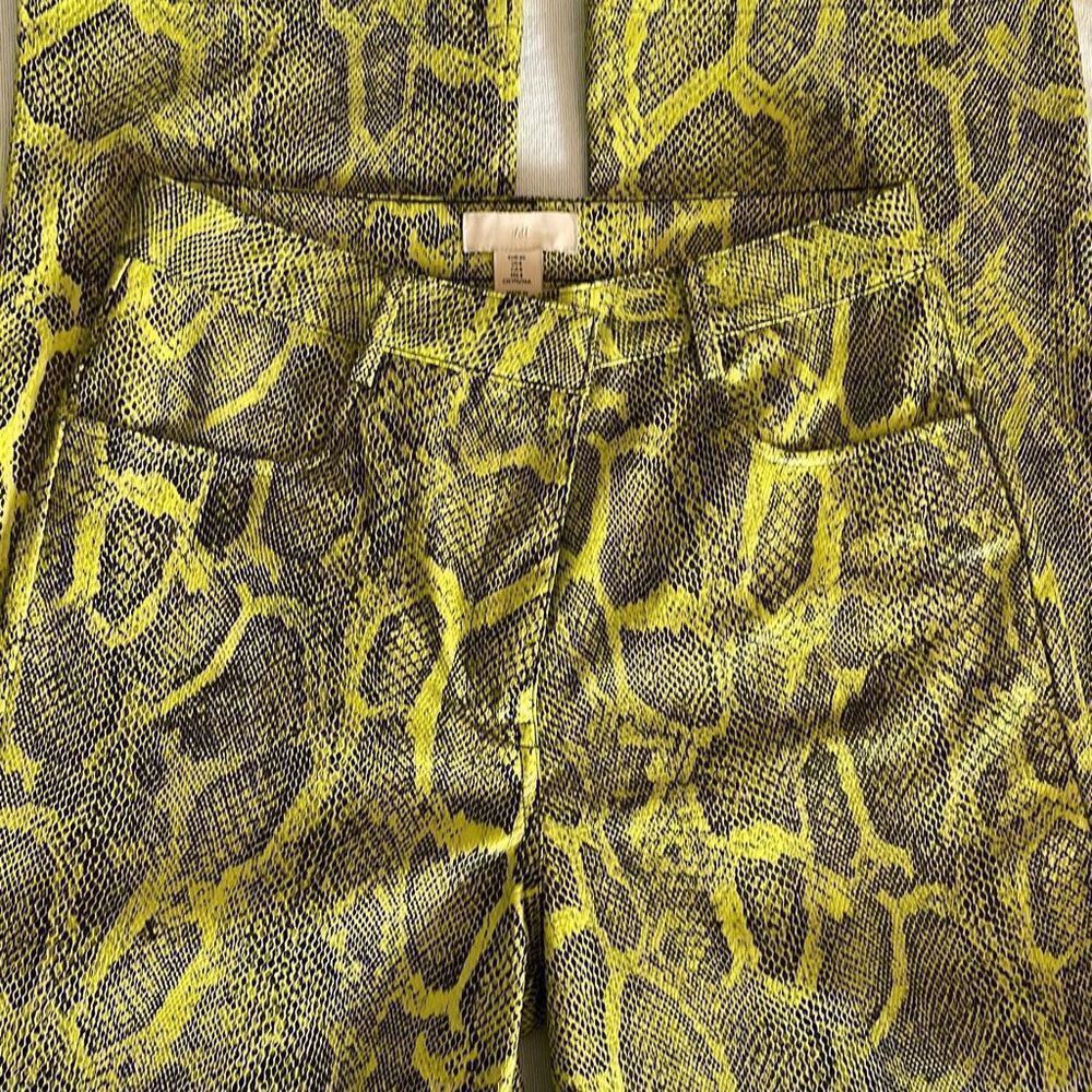 H&M Faux Leather Pants Animal Print size 8